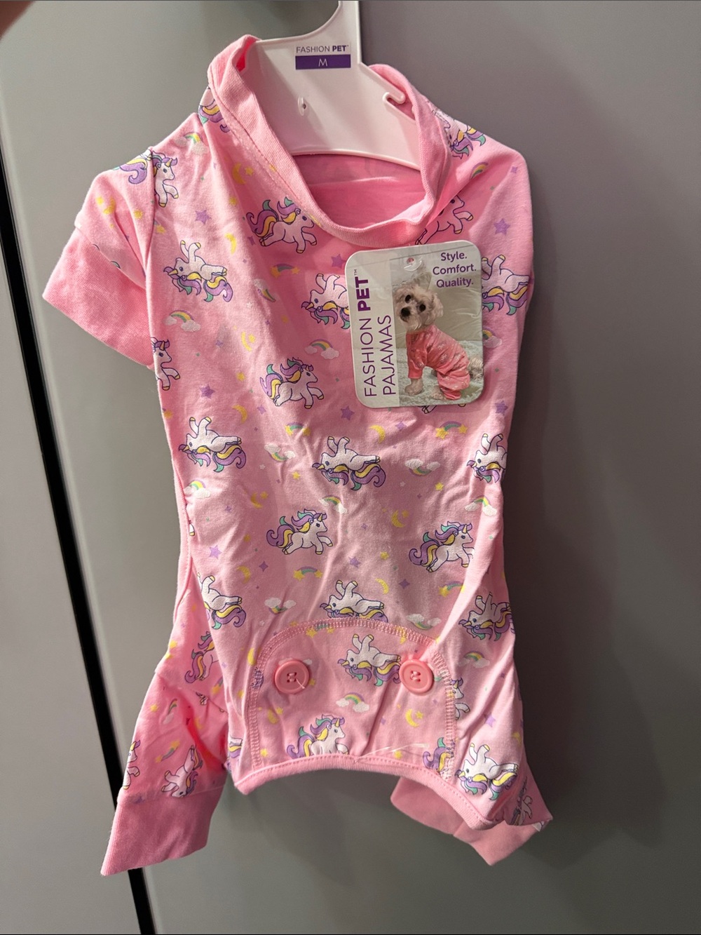 Fashion Pet Pink Unicorn Pajamas for Dogs - Soft Cozy Sleepwear